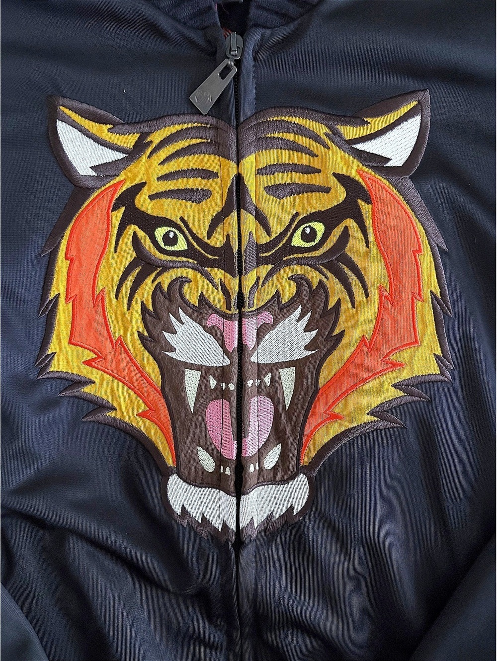 Ato Berlin Black Bomber Jacket with Embroidered Tiger #rare #streetwear #germany